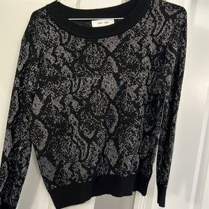 Black dressy metallic threaded sweater from Evereve